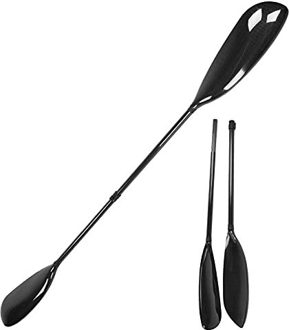 plplaaoo Remo de cuchara ajustable de fibra de carbono portátil profesional para kayak barco de canoero de alta calidad ligero fácil de montar con bolsa de plantilla 2 piezas