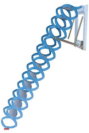 Scala pieghevole da parete con braccioli, scala retrattile per un accesso sicuro e facile alla soffitta o al tetto
