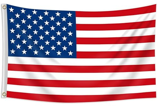 American Flag 5ft x 3ft, Large America USA Flags with Brass Eyelets for 4th July Party Memorial Day Independence Day Veterans Day Party Decorations