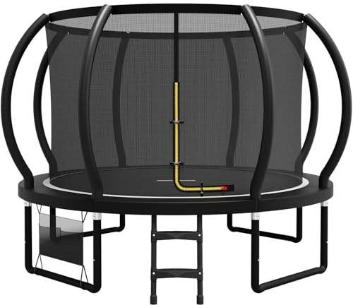 Flamaker Garden Trampoline for Children, 7.5ft/10ft/12ft/14ft Trampoline Outdoor Safety net and Padded Poles for Children Indoor Outdoor Fitness,Maximum up to 150 kg