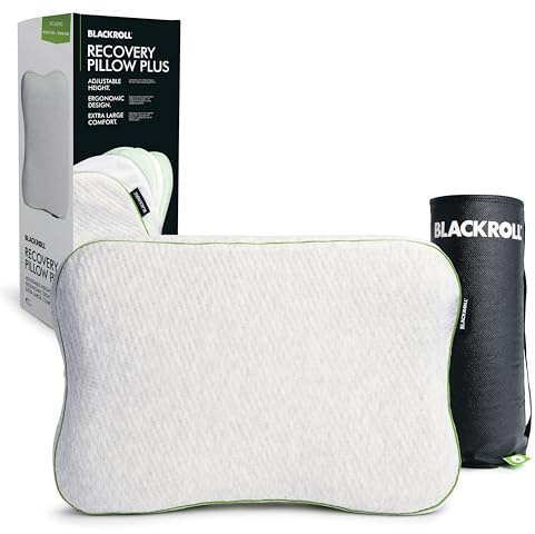 BLACKROLL® Recovery Pillow Plus (60x40cm), höhenverstellbar, Kopfkissen für erholsamen Schlaf, ergonomisches Kissen für Zuhause, Nackenkissen aus Viscose Memory Schaum, Made in Germany