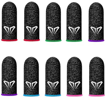 10 stycken set med spel fingerfodral, spelfingerhandskar Thumb Sleeves Finger Sleeves för mobil gaming professionellt spelfingerskydd anti-svett fungerar på alla mobila enheter