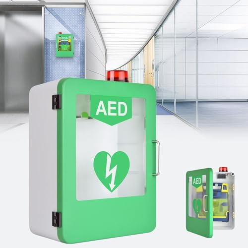 CFDZCP desfibrilador DEA Gabinete DEA, Caja De Alarma De Desfibrilación Cardíaca De Plástico Montada En La Pared, con Partición Ajustable del Sistema De Alarma, Se Adapta