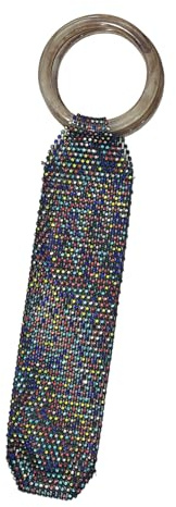 JSGHGDF Stilvolle 750 ml Tasche mit Strassverzierung, auffälliger Weinbeutel, ideal für Kosmetikaufbewahrung oder elegante Abendveranstaltungen, Sektwein, Fantasy-Farbe