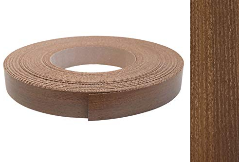 Kantenumleimer Melamin 22mm x 10m mit Schmelzkleber in Nussbaum oder Noce Dekor