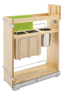 Rev-A-Shelf Wood Base Cabinet Knife Block Pullout Organizer w/Soft-Close
