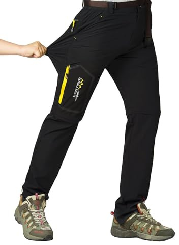 Srizgo Hiking Trousers Mens Walking Trousers with Belt Zip Off Quick Dry Multipockets Trousers Outdoor Trousers for Climbing Camping Leisure