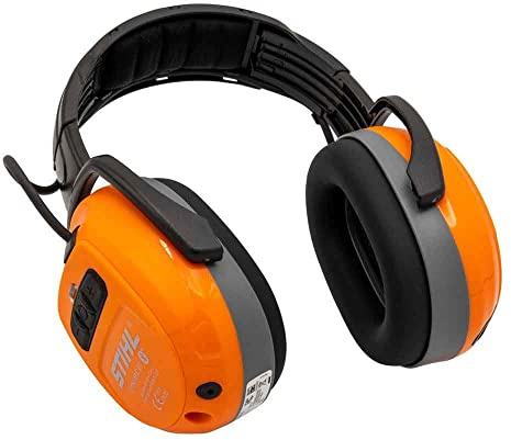STIHL 0000 884 0519 Dynamic Gehörschutzbügel mit Bluetooth aus Polycarbonat in der Farbe Schwarz-Orange, Ohne Visier