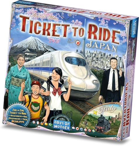 Days of Wonder, Zug um Zug – Japan + Italien, Map-Erweiterung, Familienspiel, Brettspiel, 2-5 Spieler, Ab 8+ Jahren, 45+ Minuten, Deutsch, Mehrsprachig