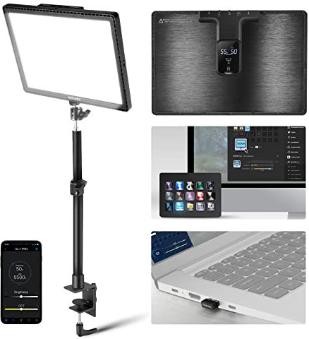 NEEWER GL1 PRO 15.5 Key Light Streaming Light, Video Light with 2.4G PC, Mac Control & iOS Android APP, 2800 Lumens LED Panel Light with Desk Clamp Compatible with Elgato Stream Deck for Gaming Zoom