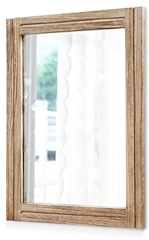 AAZZKANG Rustikale Spiegel für Wand, rechteckig, Holzrahmen, Spiegel, Bauernhaus, Schlafzimmer, Badezimmer, dekorativer Spiegel