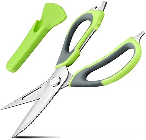 Ciseaux pour la Cuisine, Ciseaux de Cuisine Maison Artefact de Cuisine en Acier Inoxydable Multi-Fonction Écailleur à Poisson Os de Poulet Couper la Viande Cass