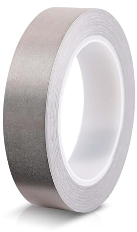 NQEUEPN 1inx65.6ft Faraday Cloth Conductive Adhesive Tape, Fabric Sticky Double Sided High-Shielding Tape for EMI Shielding Electrical Repair RFI Signal Blocking Interference Shield