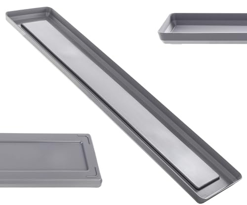 KADAX Sottovaso per vaso di fiori, in plastica, rettangolare, per vasi di fiori, sottobicchieri (antracite, 60 cm), K9988