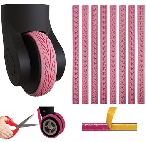 Kakveiai 8 Piezas Protector de Ruedas de Equipaje, Cubierta de Gel de Sílice Antideslizante y Antiruido para Ruedas Giratorias de Maleta