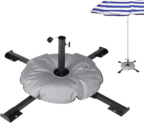 Parasollstativ bas – ställ för uteplats, hopfällbart paraply-viktstativ | robust parasollstativ med utomhusbas, camping parasolldelar för strandparaply, parasoll, trädgårdsskena