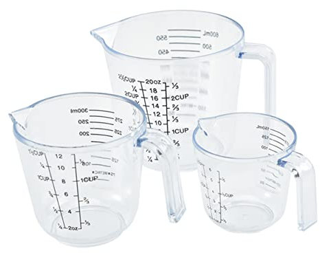 Amosfun Lot De 3 Tasses À Mesurer Graduées Pour La Cuisson Balance De Cuisine Pour Une Mesure Précise Matériau Pp Facile À Utiliser