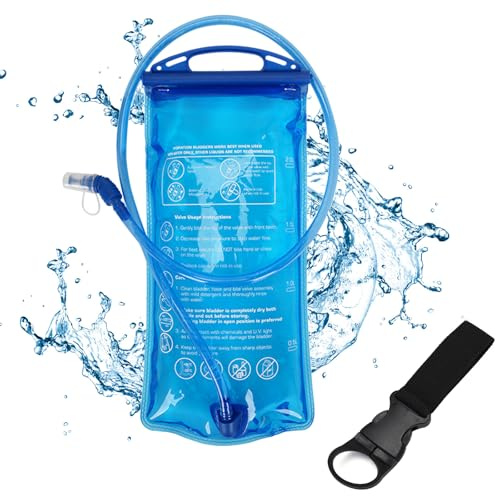 CLKE Hydration Bladder, 2L Leak Proof Water Bladder, BPA Free Water Storage Bladder Containers, Leak Proof Military Water Storage Bladder Bag for Cycling Hiking Camping Biking Running