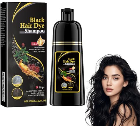 Shampoing Colorant Noir Instantané 3 En 1clean Natural Hair Darkening Black Hair Shampoo, Shampoing Colorant Noir, Cheveux Secs Et Abîmés, Hommes Et Femmes (1)