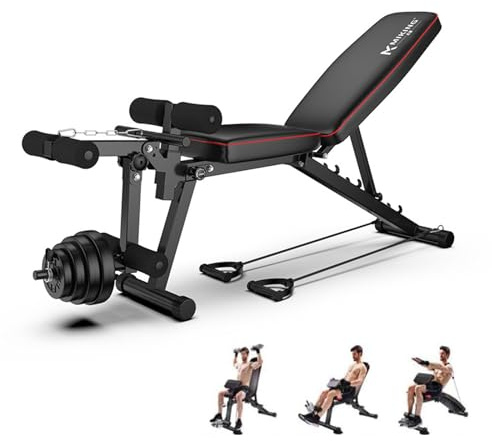GSKJJT Banc de Poids Gymnastique à Domicile Pliable et Ajustable 200Kg Capacité de Poids Banc de Musculation Pliable Multifonction Lit Sit UP