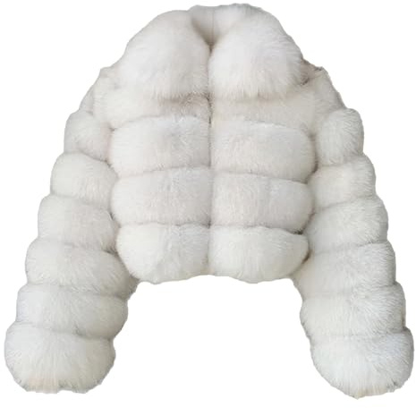 Pälsrockar för kvinnor Fluffig fuskpälsjacka Cropped Jacket Zip Up Vinter Varm Fuzzy Jacket