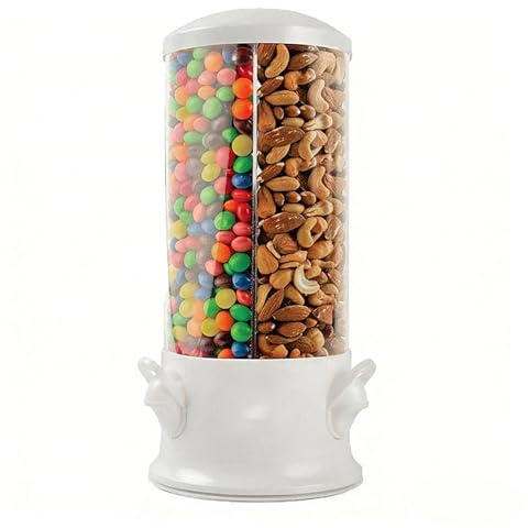 ZJchao Máquina Dispensadora de Dulces, Dispensador de Aperitivos Giratorio de 3 Compartimentos con Rotación de 360° para Bolas de Goma, Nueces, Frijoles de Chocolate, Fiesta en Ca (Máquina de dulces