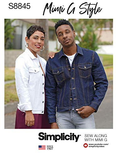 Simplicity Us8845A mönster S8845 Mimi G jeansjacka, a (xs-S-M-L-xl), vit