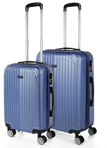ITACA - Maletas de Viaje ITACA, Juego Maletas 4 Ruedas - Juego de Maletas de Viaje - Juego Maletas de Viaje Ligeras, Candado de combinacion, Azul Zafiro, 55 cm + 66 cm