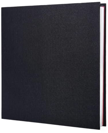 Minlna Photo Album Scrapbook Linen Art with Protective Film Save Images Permanently, Memory Book,It Has 40 Pages,11×11 for 120 Photos (Black)