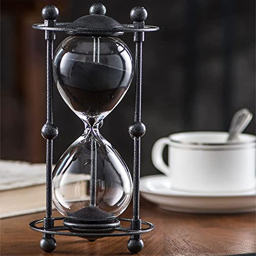 Sandglas Timglas Timer for Barn Timglas Timer Sand Klocka Sandglas Timer Barnsäkerhet Timglas Antikt Glas Sandglas Sandglas Klassrum, Kök, Spel, Hemmakontor Dekoration 15 minuter (Svart Sand 15 (Colo