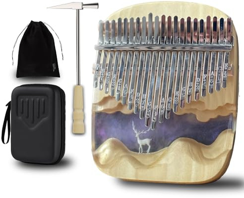 Dohasa 21 Key Kalimba Thumb Piano - Original Design Wood Finger Piano for All Skill Levels - Portable Musical Instrument with Case