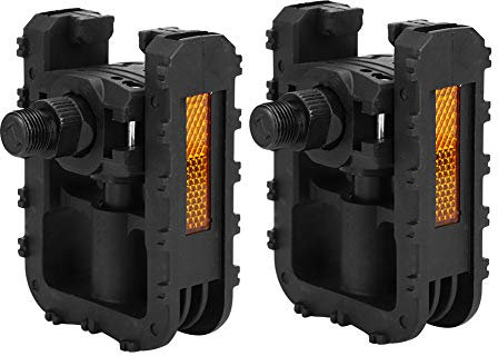 Hominas Fahrradpedale, 1 Paar Faltrad Fahrrad Pedale Nylon Wasserdicht Klapppedale Fahrrad mit Reflektoren für Mountainbikes Racing Cars Outdoor Radfahren Zubehör