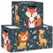 Clastyle Aufbewahrungsbox 3 Stück Tier Giraffe Blau Aufbewahrungskorb Kinder Löwe Waschbär Stoff mit Griffen Aufbewahrungswürfel Organizer Falt für Spielzeug Bücher Kleidung