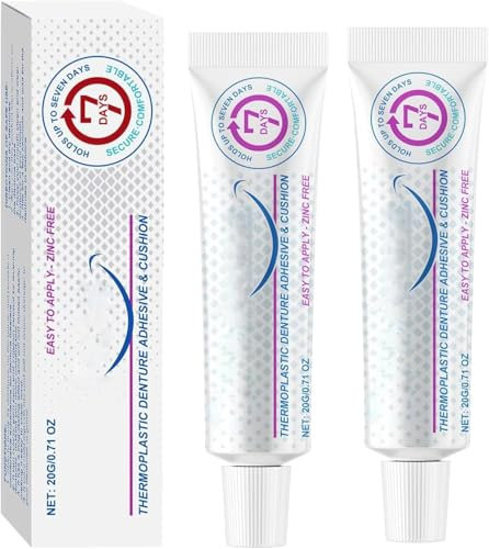 2Pcs Denture Silicone Reline Kit, Silicone Reline Denture Set, Thermoplastic Denture Adhesive Cushion, Adhesive for Teeth Denture, Soft Denture Kit