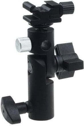 1 pieza – Adaptador de zapata – Soporte para flash de cámara – Metal – zapata E – Tipo – Ángulo de inclinación de 180° – Con tornillo de 1/4 pulgadas y 3/8 pulgadas – para flash Canon Nikon Olympus