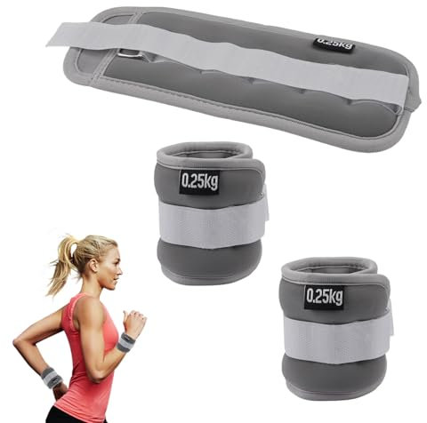 Gewichtsmanschetten Handgelenk 0,25kg, Bein Gewichte für Füße, Sicherer Sitz Handgewichte Manschetten Fussgewichte, Tragbar Knöchelgewicht Gewichte Handgelenk für Pilates, Bewegung, Yoga Tanzen