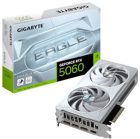 Gigabyte GeForce RTX 5060 Eagle OC Ice 8G Grafikkarte - 8GB GDDR7, 128bit, PCI-E 5.0, 2550 MHz Kerntakt, 3 x DisplayPort, 1 x HDMI, GV-N5060EAGLEOC ICE-8GD