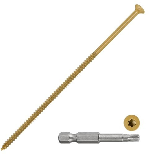 METALLIXITY Viti Per Terrazze (10x6) 30Pz, Viti Legno Acciaio Carbonio Viti Per Terrazze Con Rivestimento Epossidico E Testa Impulso T25 - Per Recinzioni Legno, Tavoli, Tan