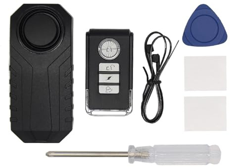 Zymoplas Alarma de plástico para Motocicleta, portátil, con Pilas, Control Remoto, Desmontable, 7 Engranajes, Puerta de Scooter, alarmas automotrices