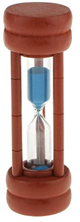 Temporizador de arena de 2 minutos para cepillado de dientes, reloj de arena de madera granate con arena azul, decoración de escritorio y temporizador de cocina