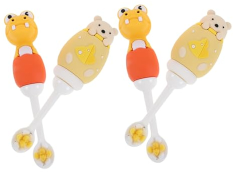 VALICLUD 4 Piezas Cepillos de Dientes para Bebés y Años con Cerdas Extra Suaves Diseño Infantil de Oso y Dinosaurio Compacto para Fácil Agarre y Cuidado Delicado de Encías Sensibles