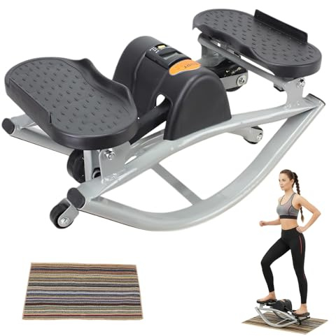 Fitness Stair Stepper for Women and Man Stair Stepping Fitness Equipment for Indoor, Large Non-Slip Foot Plates and LCD Monitor Step Machine, Full Body Workout A