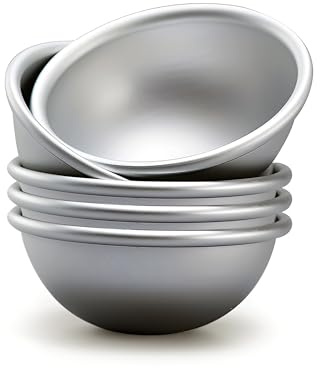 Ponixa Hemisphere - Juego de 5 moldes de aluminio anodizado para tartas con forma de cúpula para crema, mochi, onigiri, budings, helados, postres congelados (3# 2.6 in X 1.2 in)