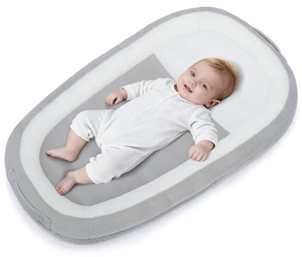 Tcruybed Baby Lounger | Infant Support Cushion for Newborn 0-24 Months, Portable Washable Baby Nest with Thickened Firm Support, Cozy Hug-Like Surround for Play & Feeding, CPSC 16 CFR 1243 Compliant