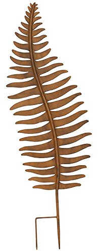 SIDCO Gartenstecker Metall Stecker Farnblatt Rostoptik Farn rustikal Garten Deko Blatt