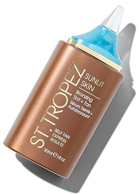 St.Tropez Sunlit Skin Bronzing Tint and Liquid Bronzer For Face & Skin, Creates A Sun-Kissed Glow with Hyaluronic acid, 1 FL OZ