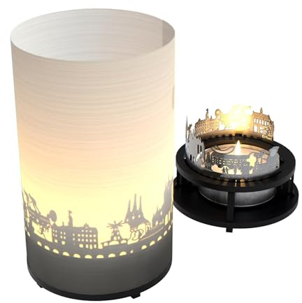 Erfurt Premium presentförpackning – vackert motivljus med silhuett & skyline, magiskt skuggspel – souvenir & present till Erfurt-fans