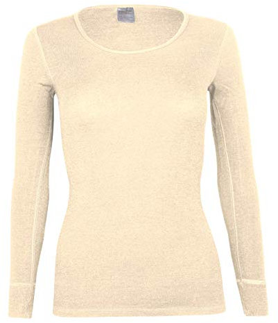 wobera ANGORA Damen Langarmunterhemd mit 70% Schurwolle und 30% Seide