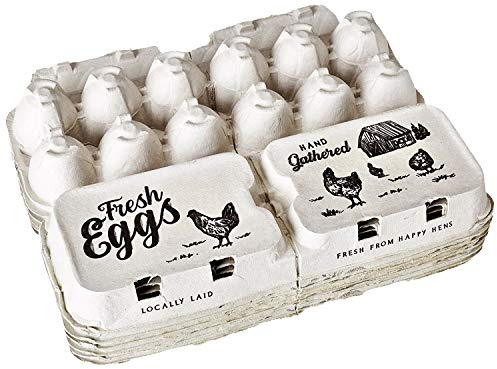 Half Dozen Empty Egg Cartons- 15 Full Dozen Can Split to 30 Half Dozen Size Cartons- Securely Holds 6 or 12 Extra Large Eggs