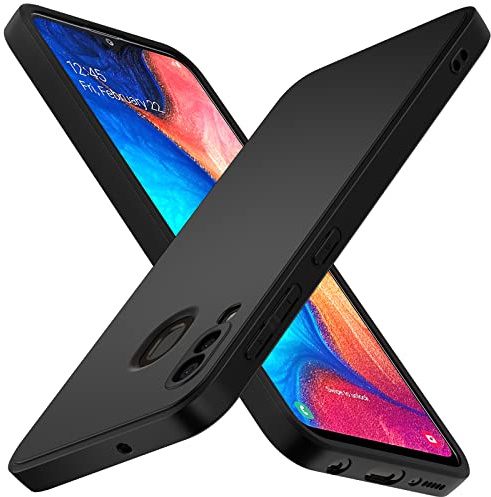 ivoler Negro Mate Funda para Samsung Galaxy A20e / A20 e con Protección de Cámara, Carcasa Protectora Antigolpes, Ultrafina Suave TPU Silicona Caso Delgada Anti-Choques Case